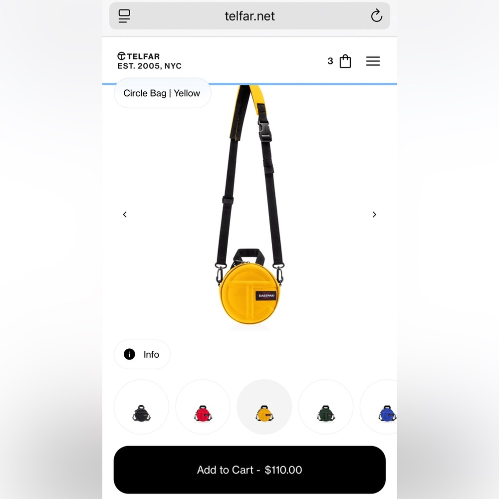 Yellow Eastpak + Telfar Circle Bag